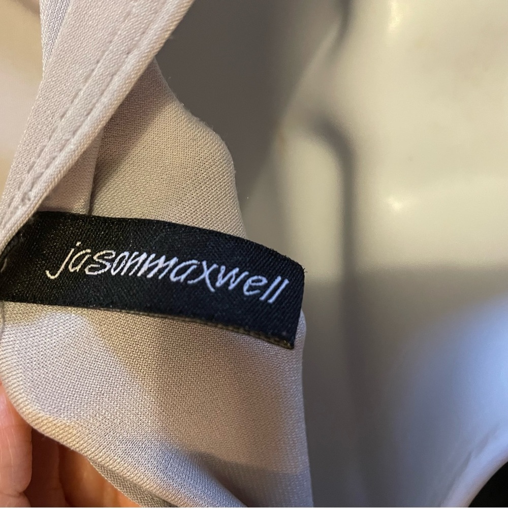 Jason Maxwell grey wrap short sleeve top - Picture 8 of 9